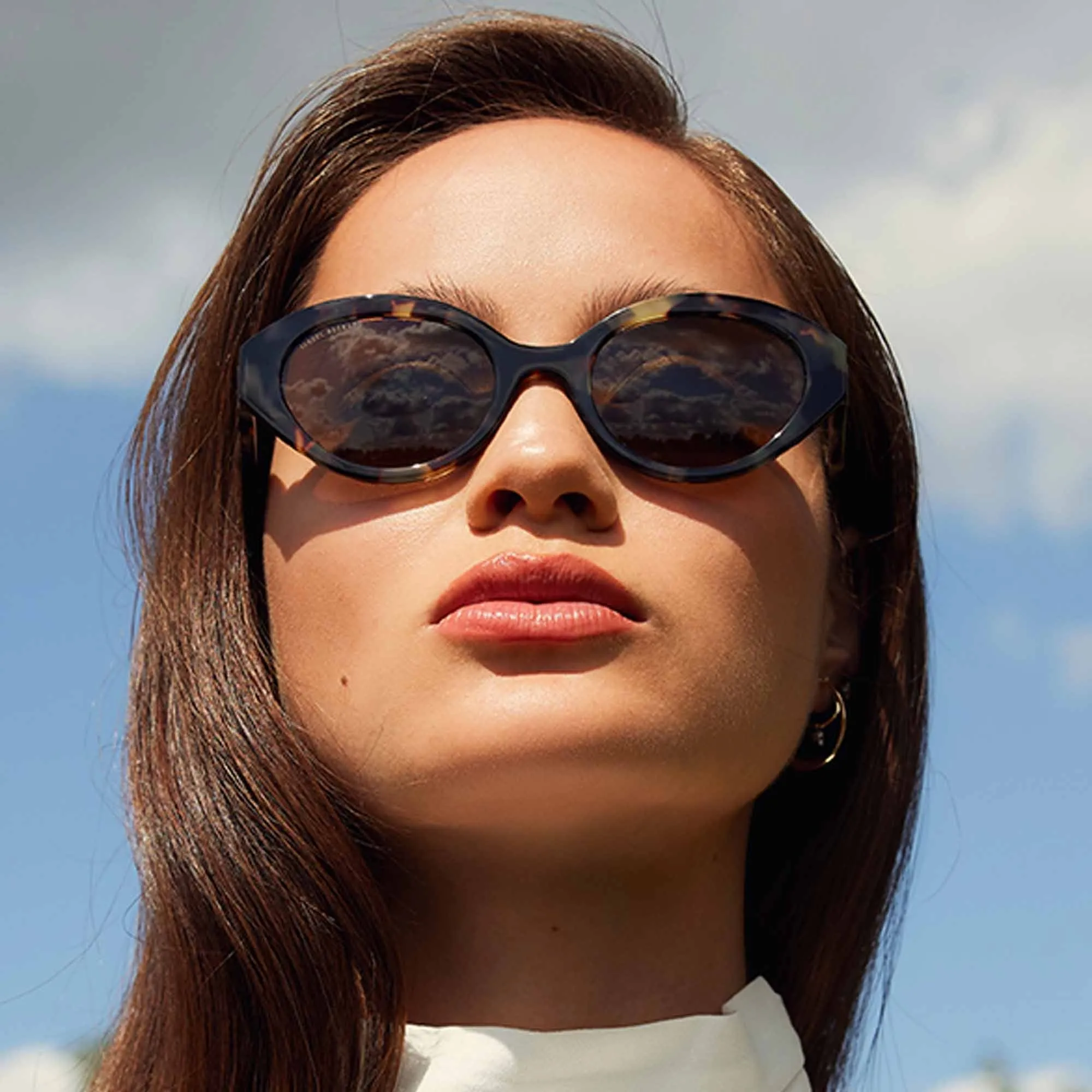 La Villette Rosaire brown tortoise oval sunglasses with brown lenses