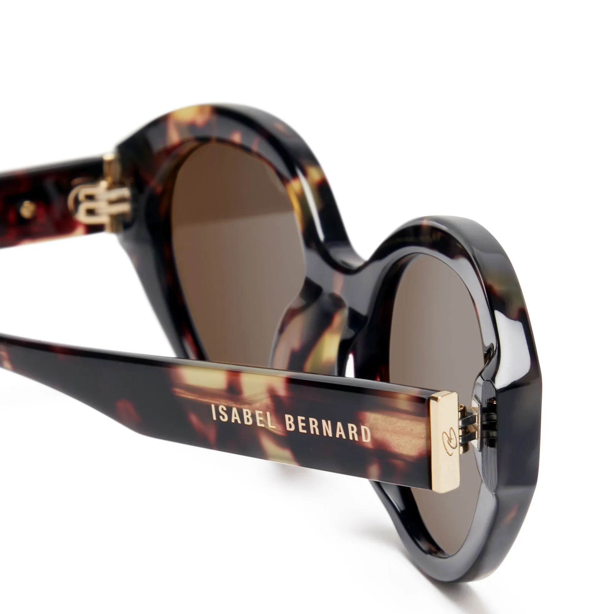 La Villette Rosaire brown tortoise oval sunglasses with brown lenses