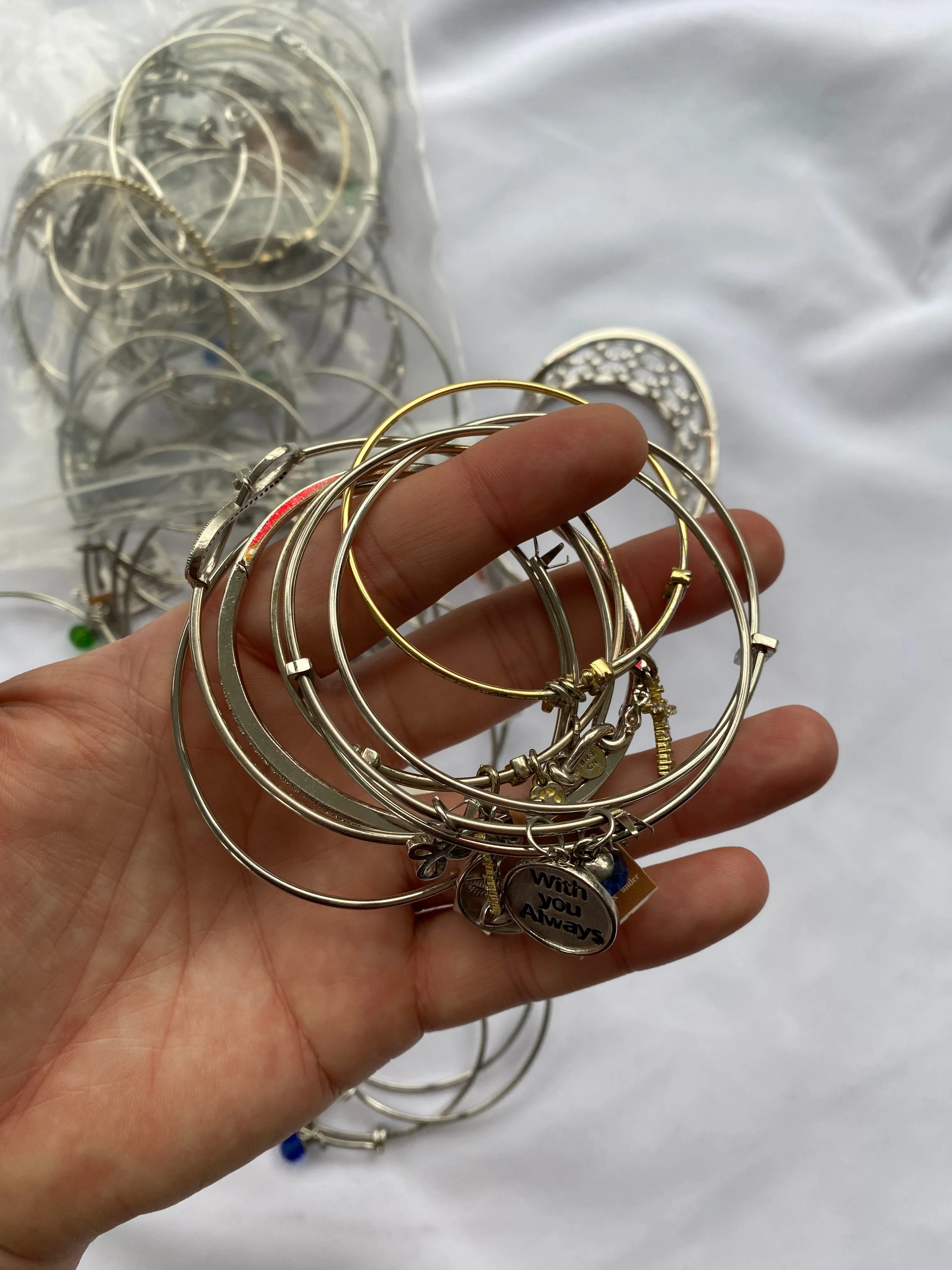 Large Lot of Damaged Charm Bangles