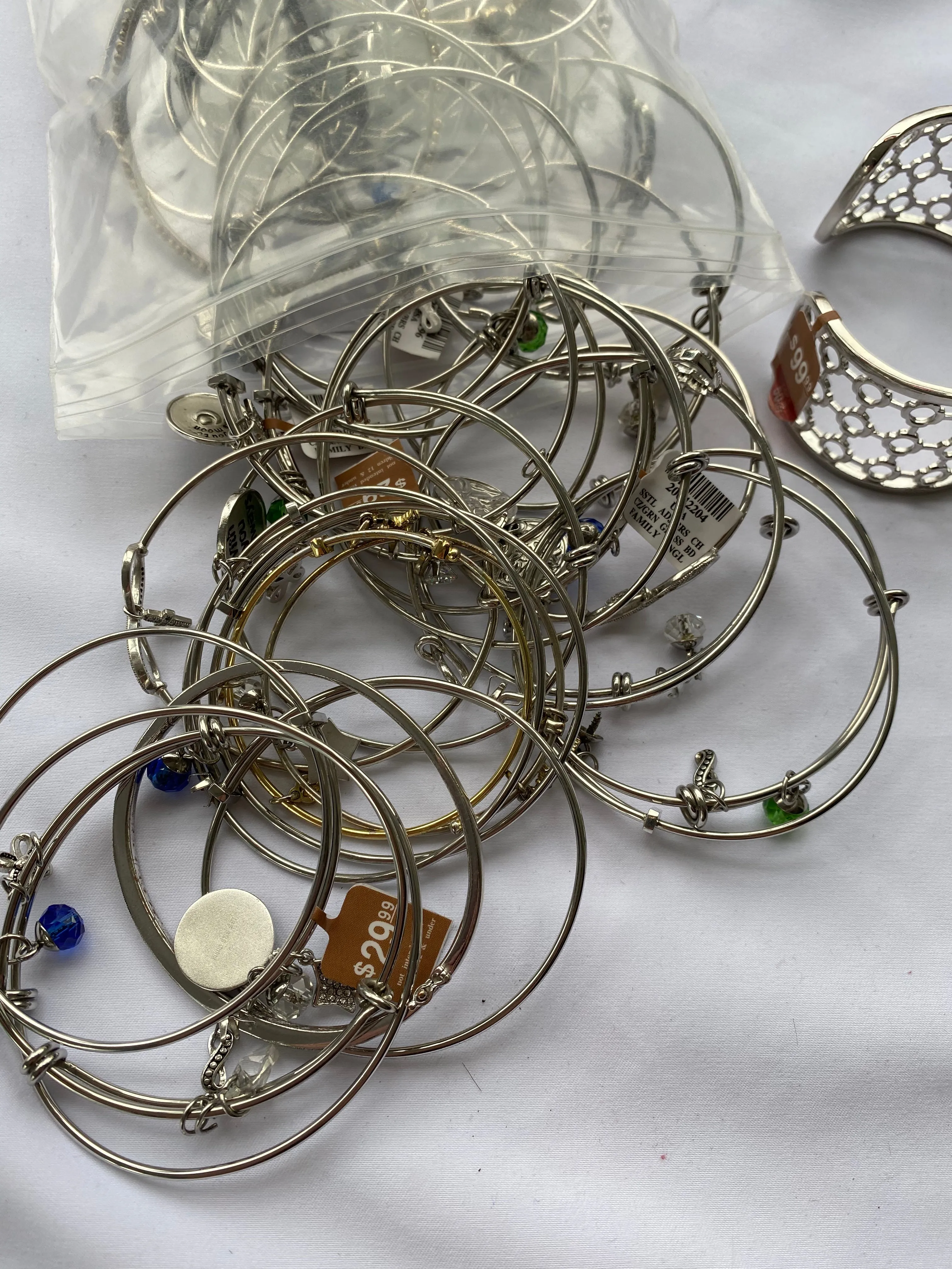 Large Lot of Damaged Charm Bangles