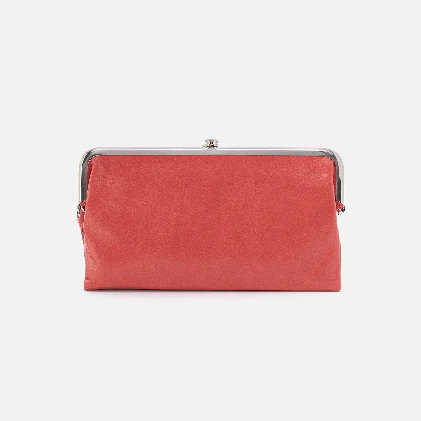 Lauren Clutch-Wallet in Polished Leather - Cherry Blossom