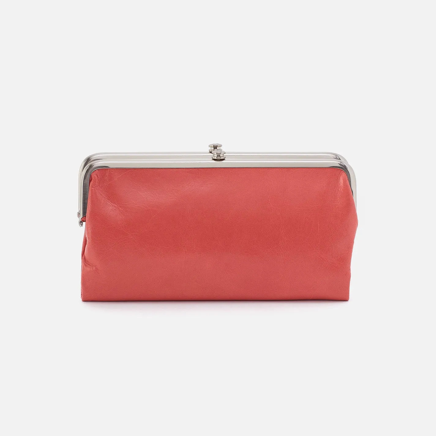 Lauren Clutch-Wallet in Polished Leather - Cherry Blossom