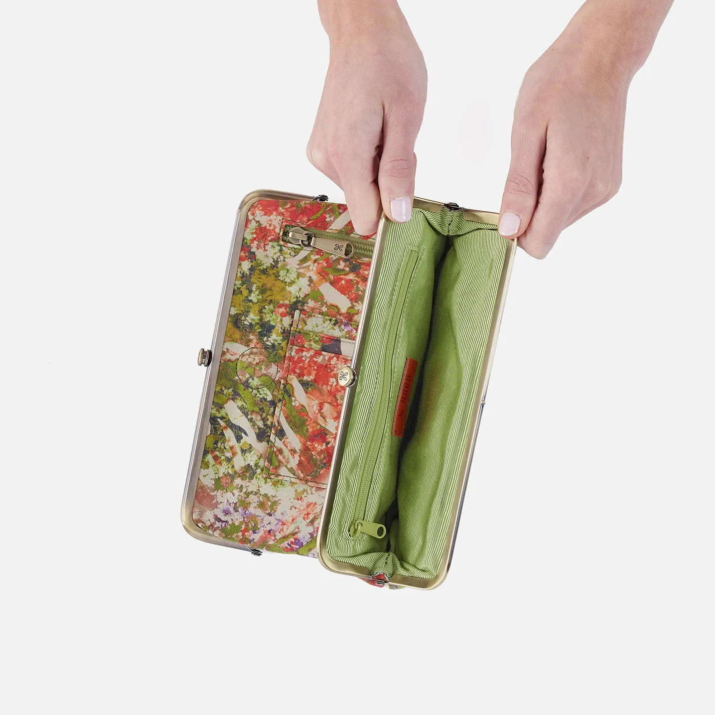 Lauren Clutch-Wallet in Printed Leather - Tropic Print