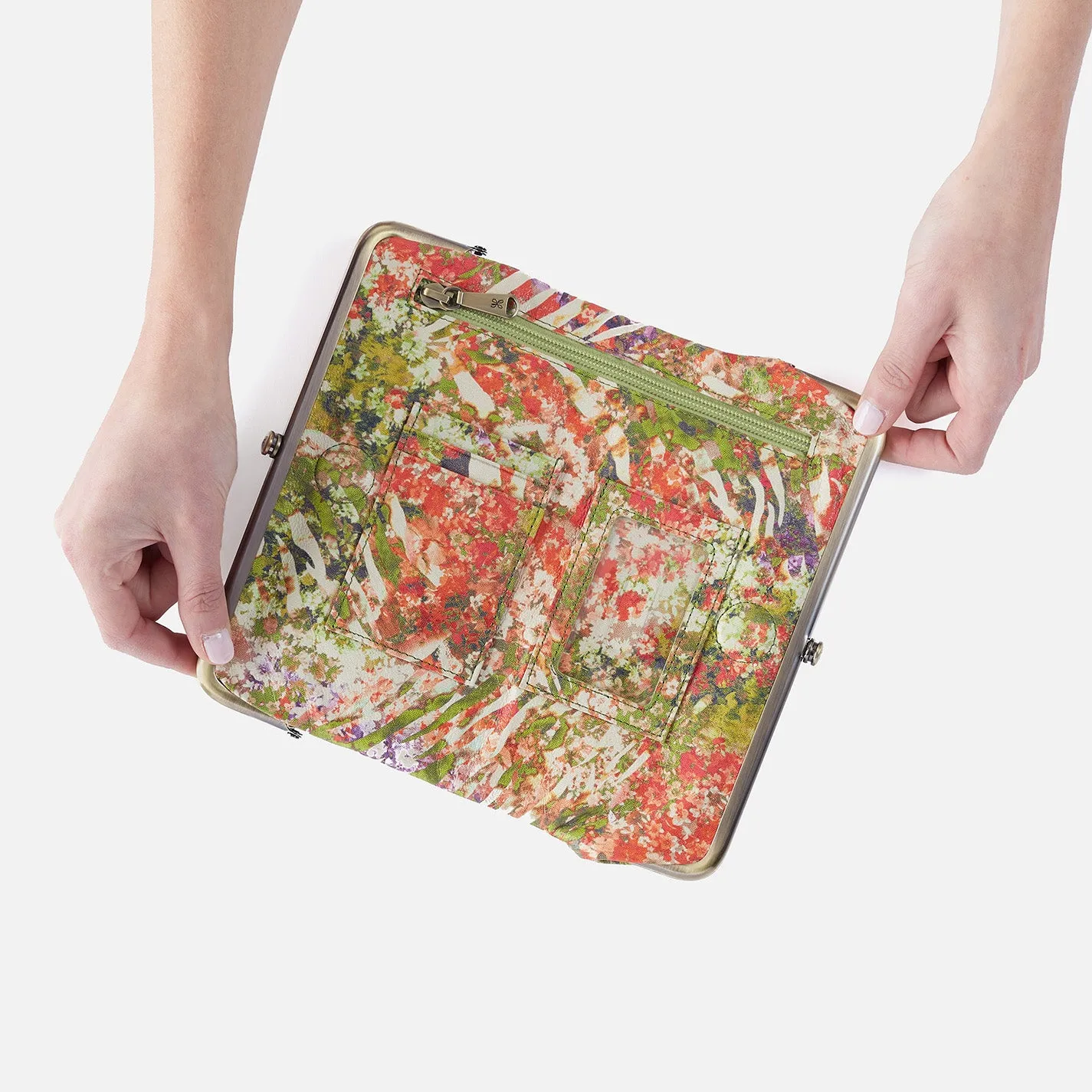 Lauren Clutch-Wallet in Printed Leather - Tropic Print