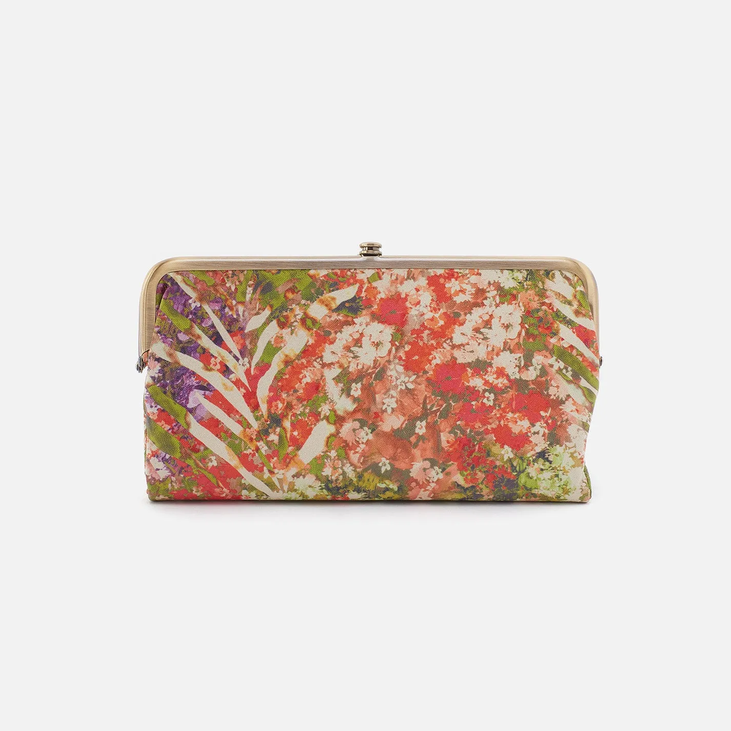 Lauren Clutch-Wallet in Printed Leather - Tropic Print