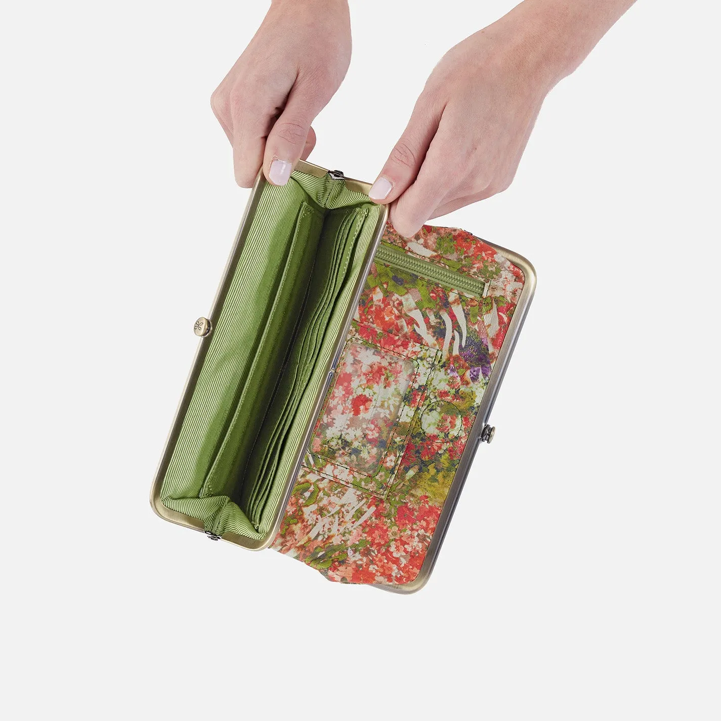 Lauren Clutch-Wallet in Printed Leather - Tropic Print