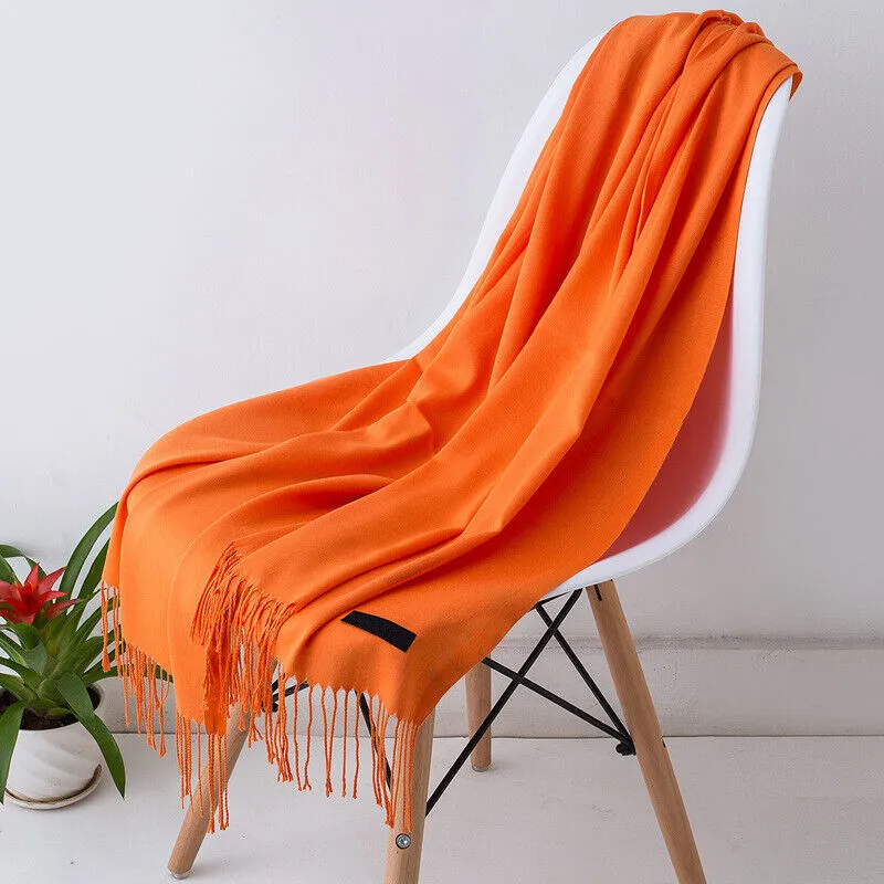 Luxurious Cashmere Scarf with Fringe Detail