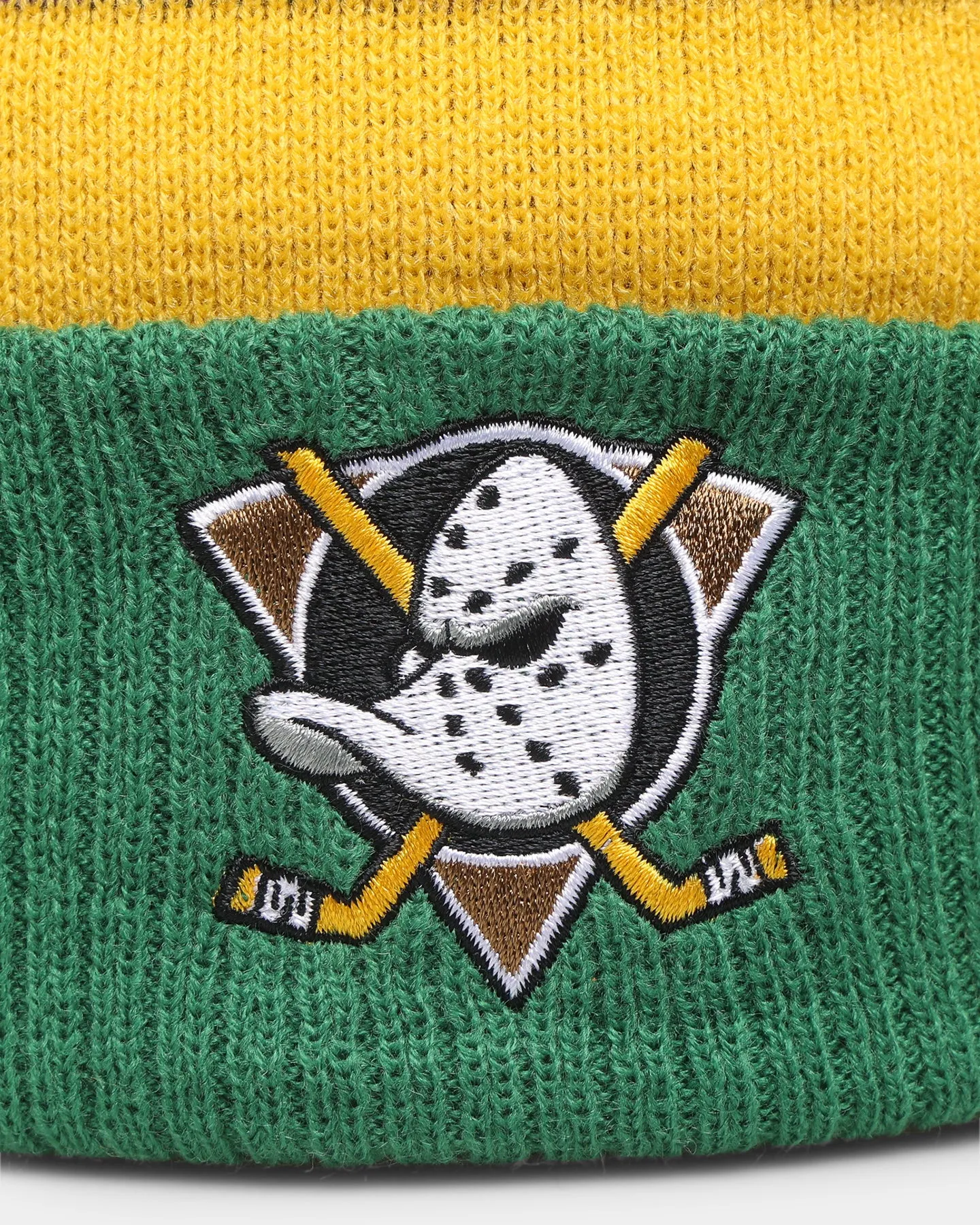 Majestic Athletic Anaheim Ducks Throwback Bobble Beanie Green