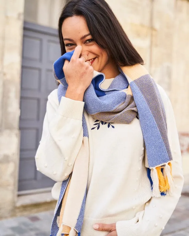 Meridian Organic Cotton Scarf | Cobalt