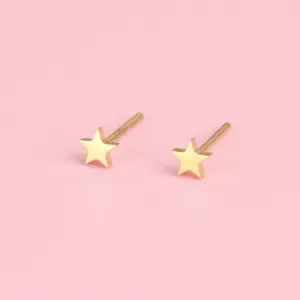 Mini Star Stud Earrings (Gold Plated)