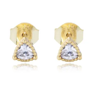 Mini Triangular Zircon Silver Studs Earrings for Women