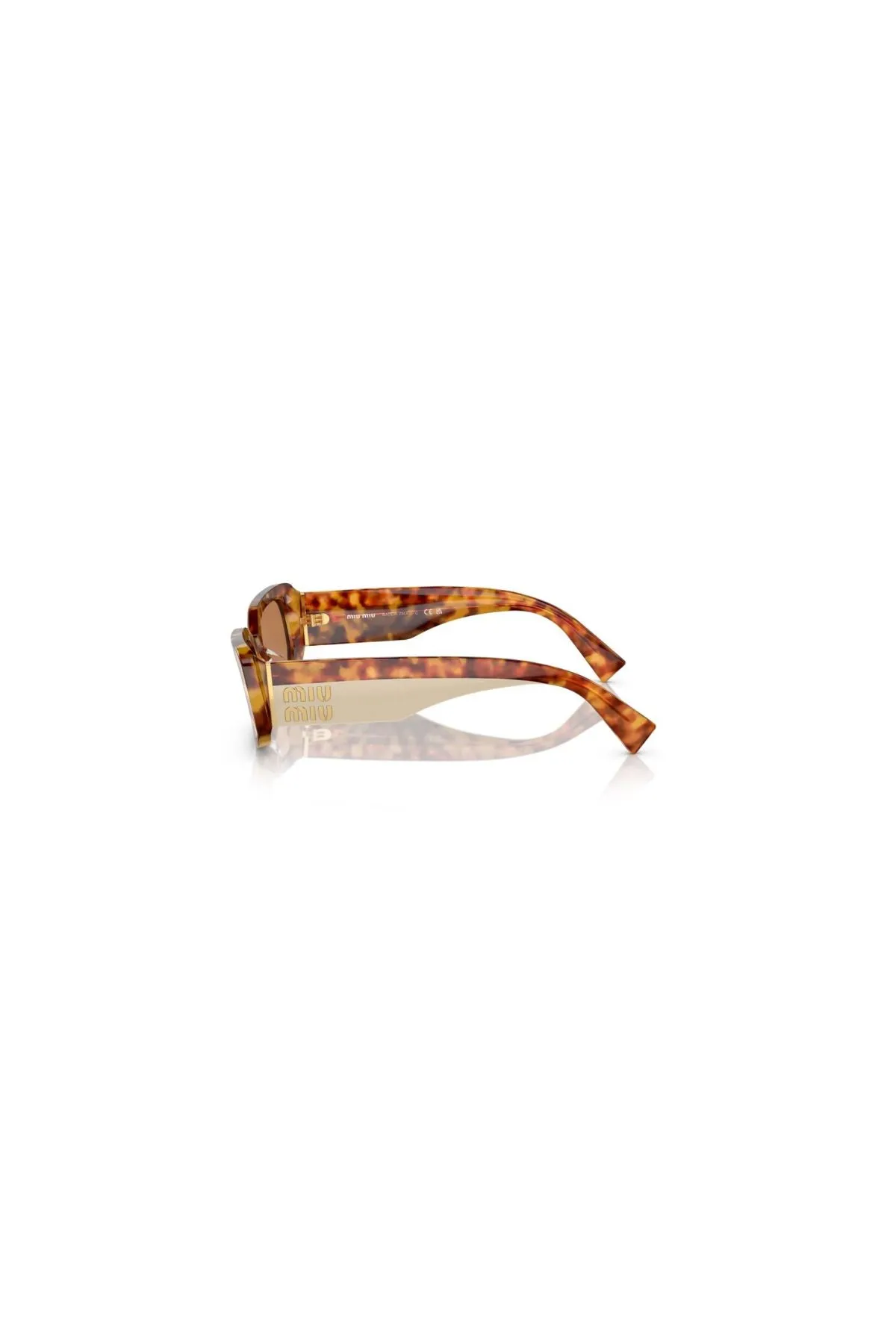 Miu Miu Rectangle Framed Sunglasses -  Light Havana Brown