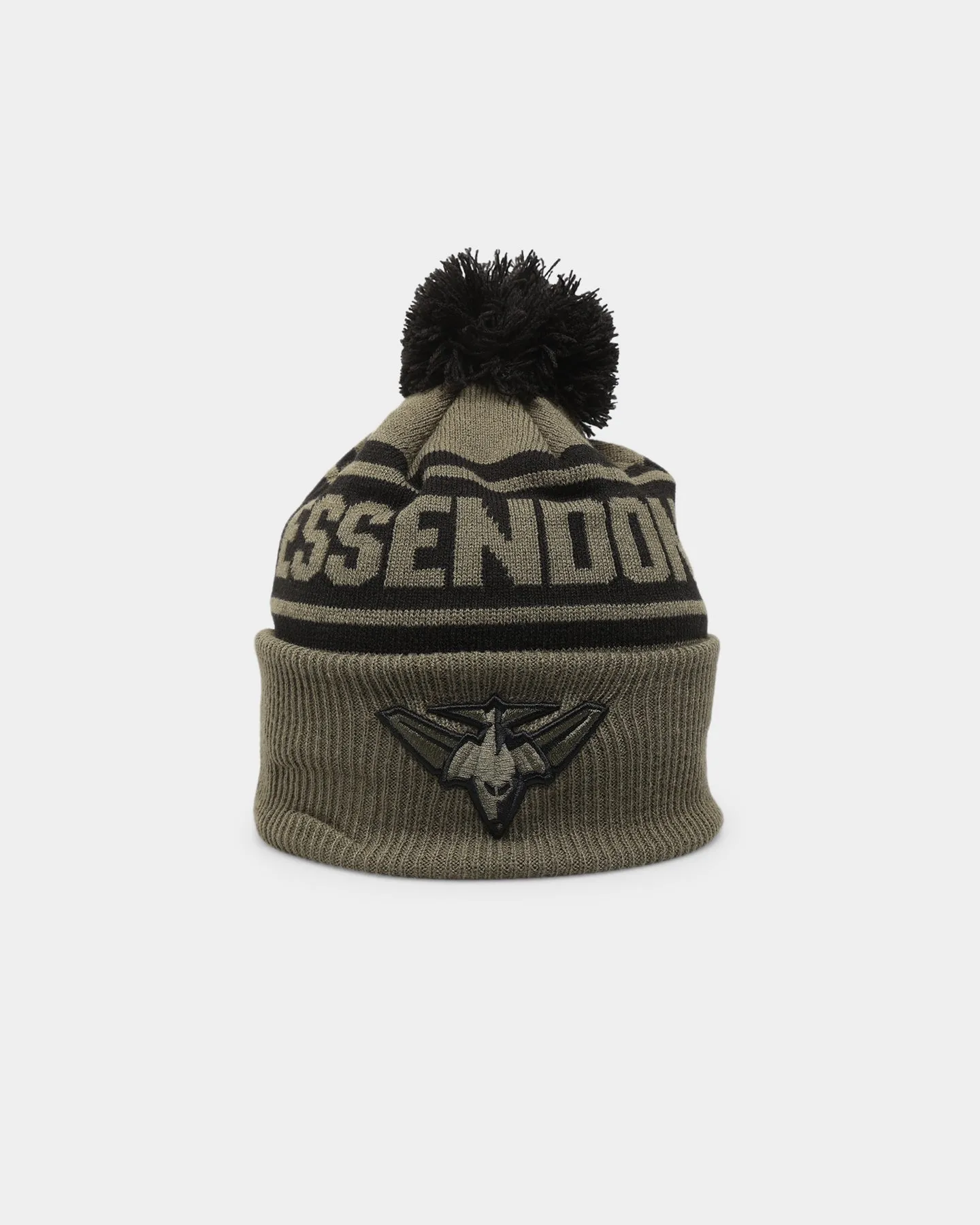 New Era Essendon Bombers 'AFL '22 Olive' Pom Knit Beanie Green