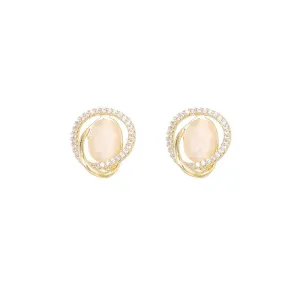Opal Stone Silver Studs Earrings for Women