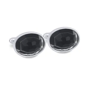 Oval Black Crystal Cufflinks (Online Exclusive)