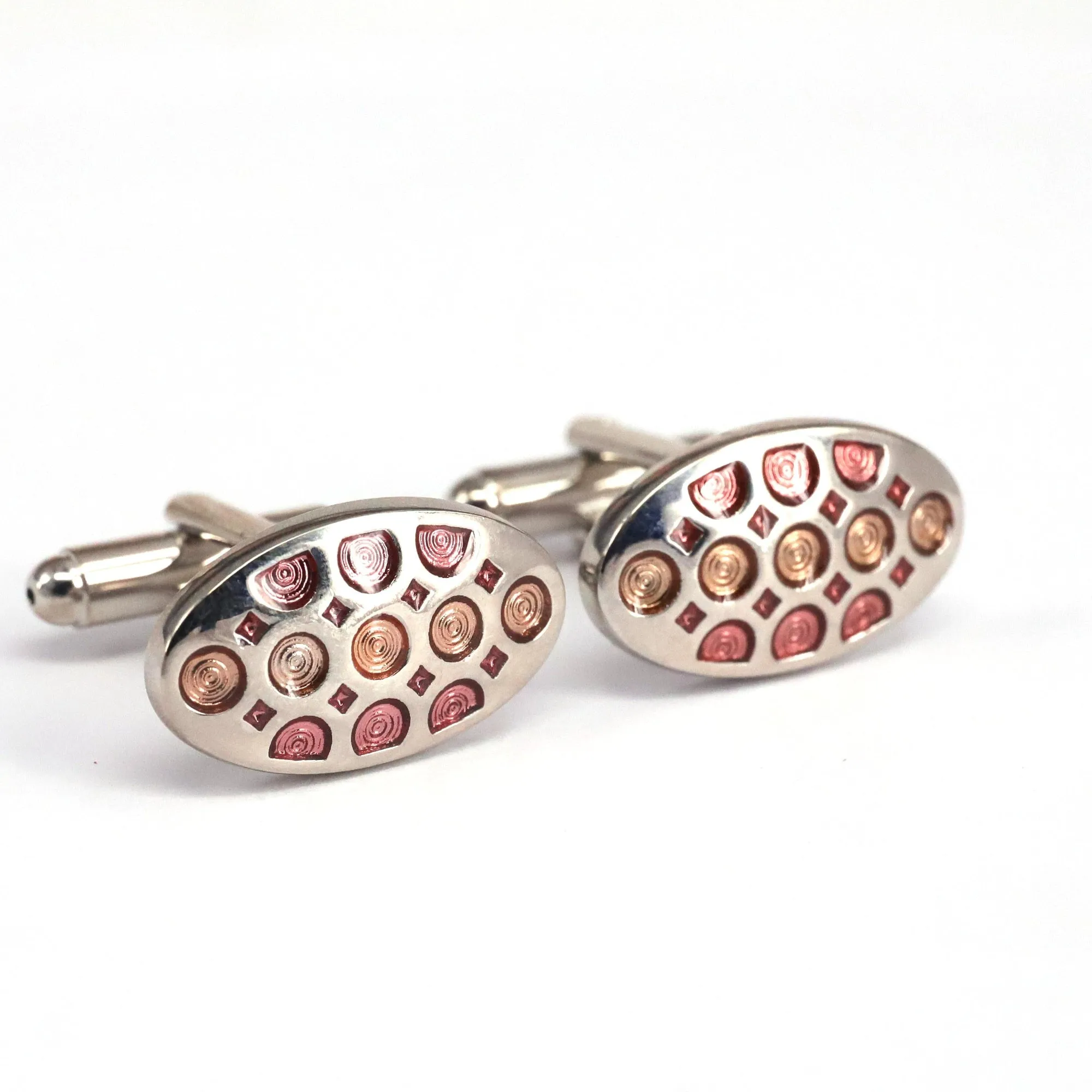 Oval Dots and Square Specks Cufflinks in Various Col A