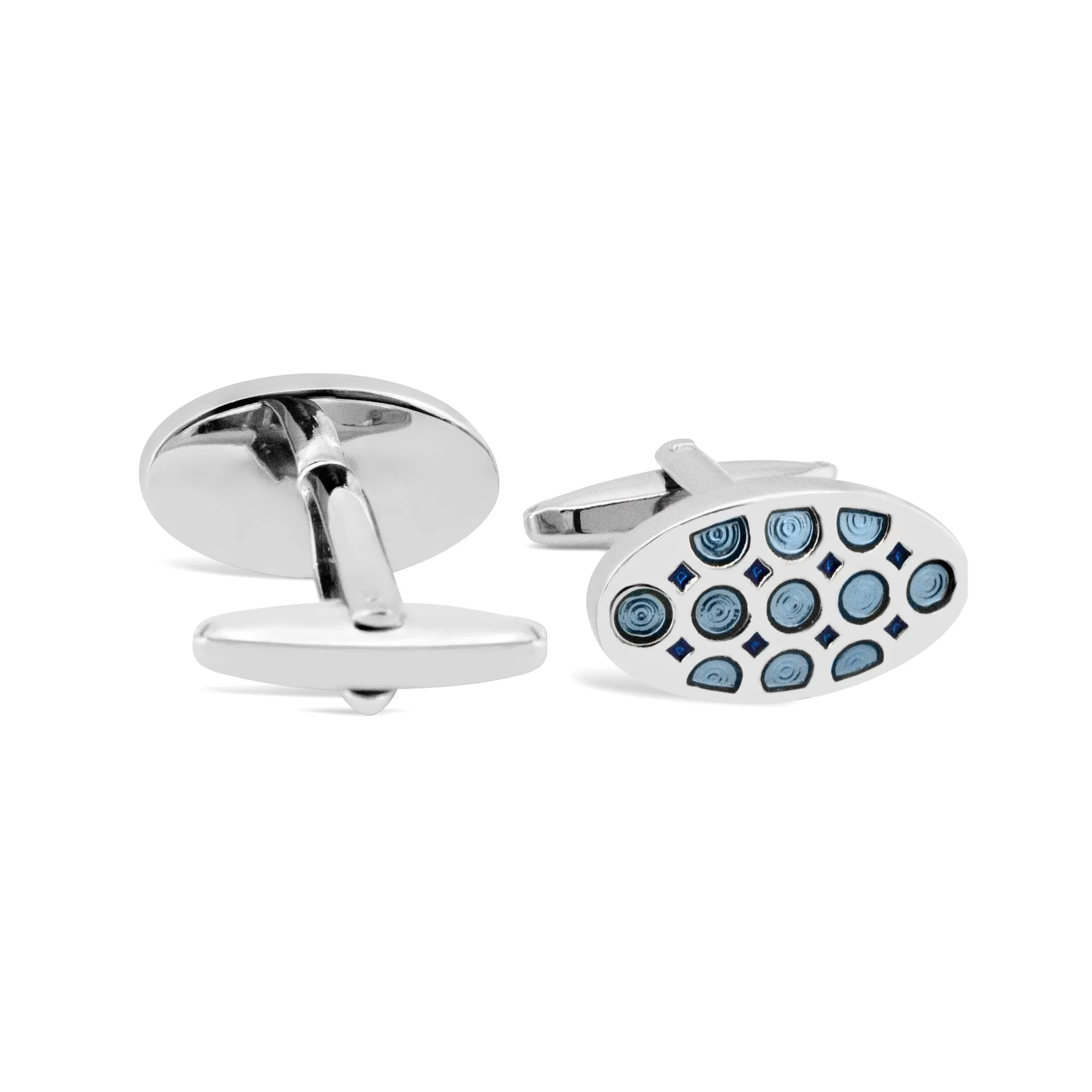 Oval Dots and Square Specks Cufflinks in Various Col A