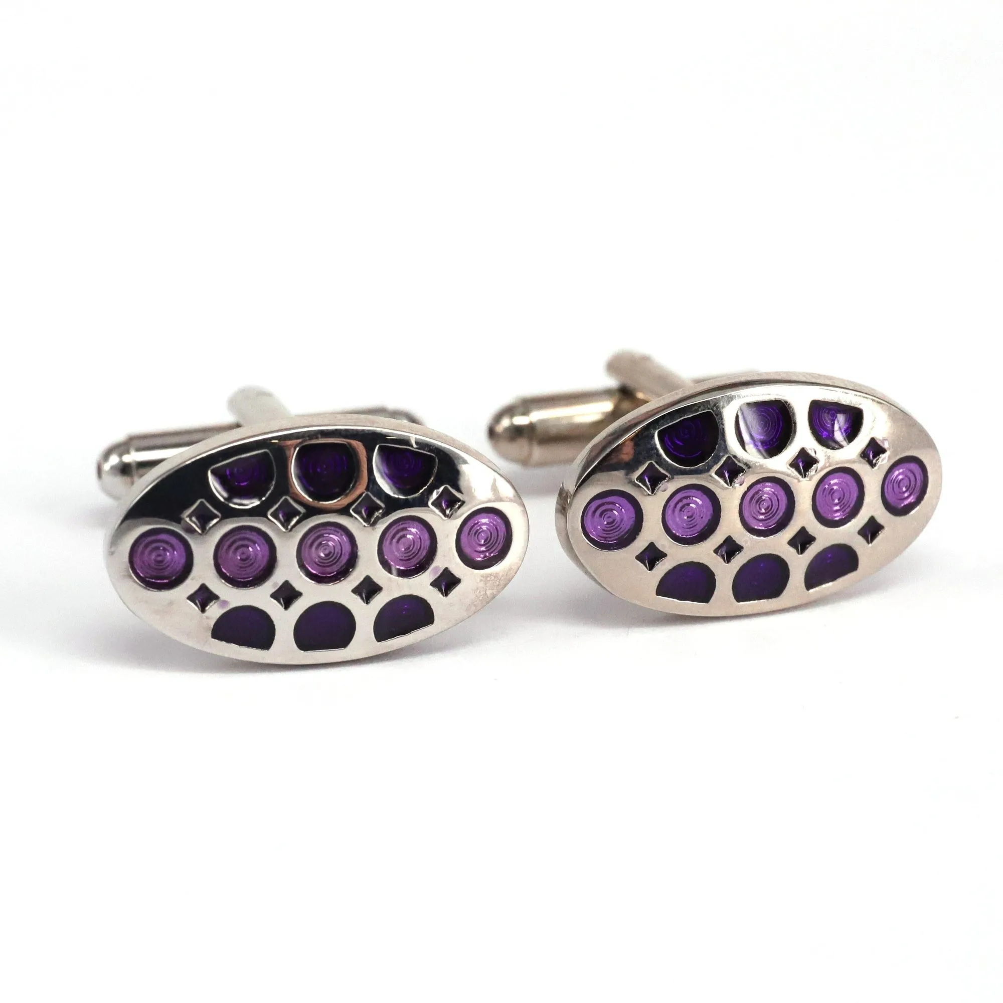 Oval Dots and Square Specks Cufflinks in Various Col A