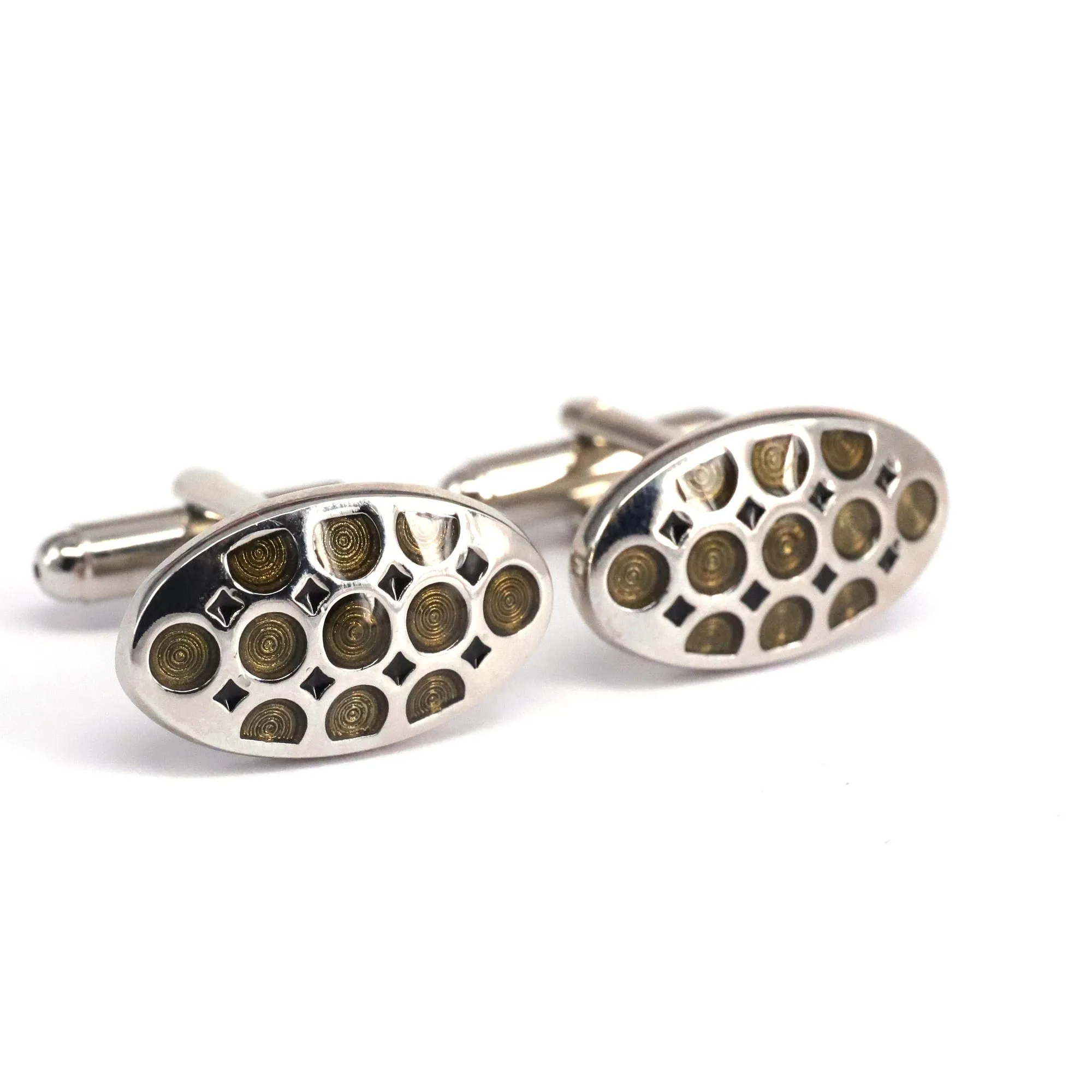 Oval Dots and Square Specks Cufflinks in Various Col A