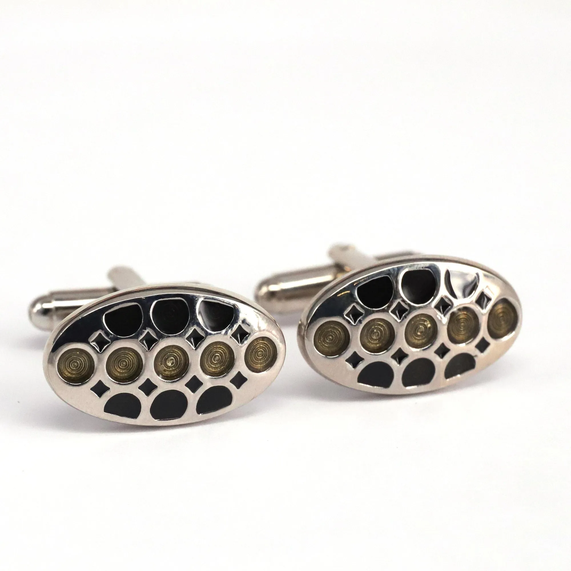 Oval Dots and Square Specks Cufflinks in Various Col A