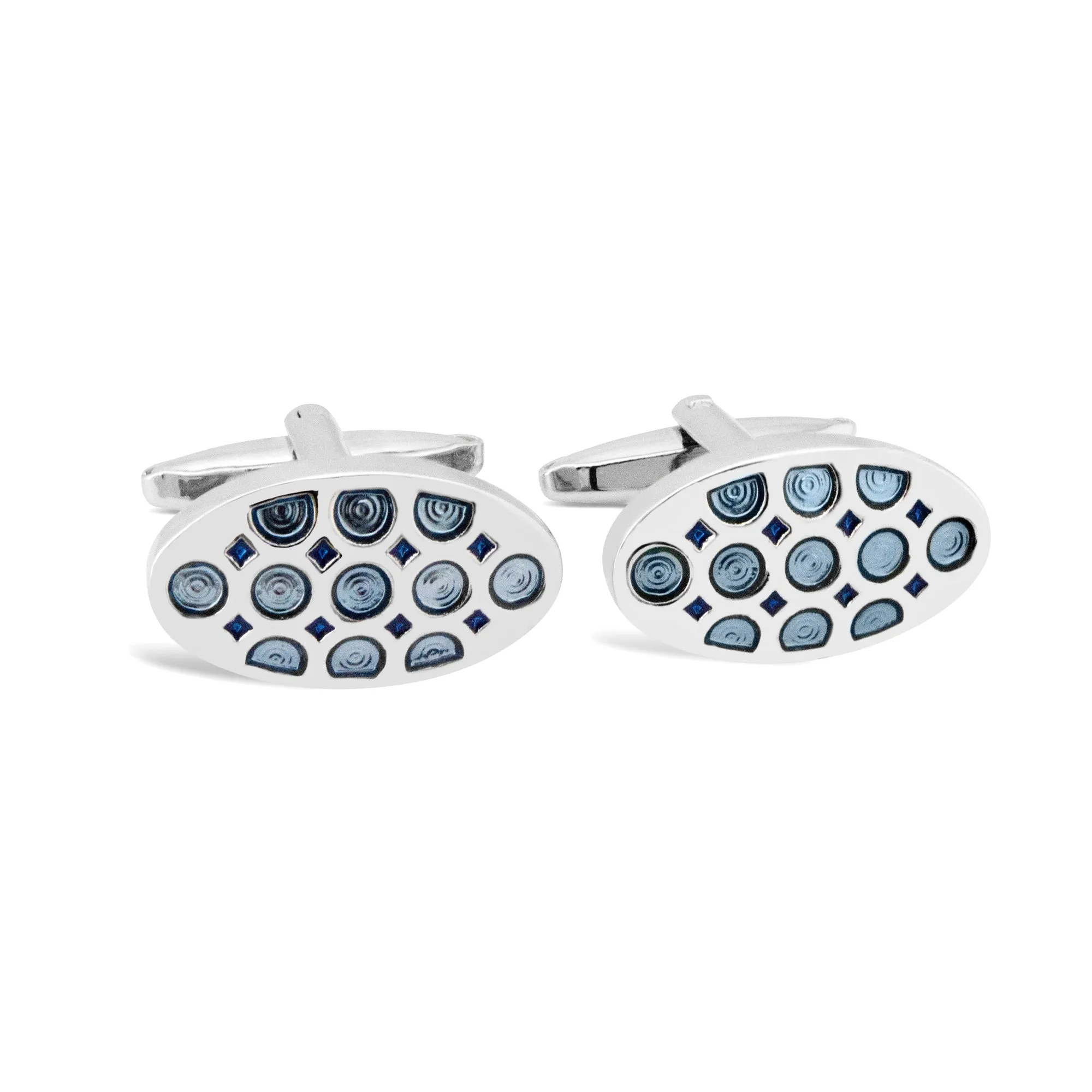 Oval Dots and Square Specks Cufflinks in Various Col A