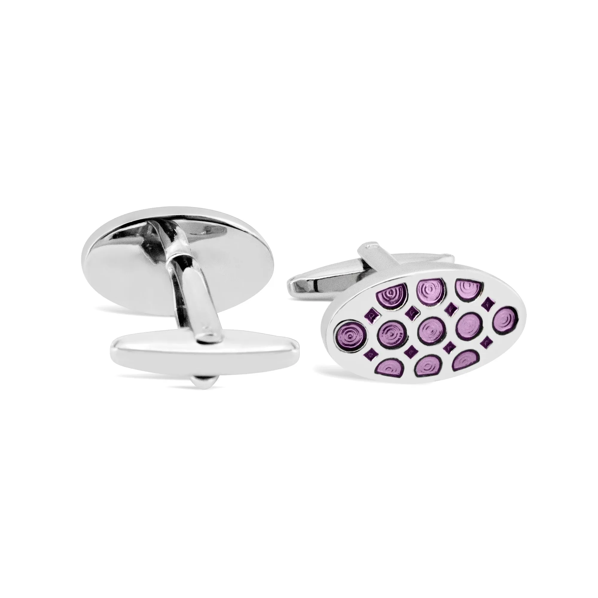 Oval Dots and Square Specks Cufflinks in Various Col A