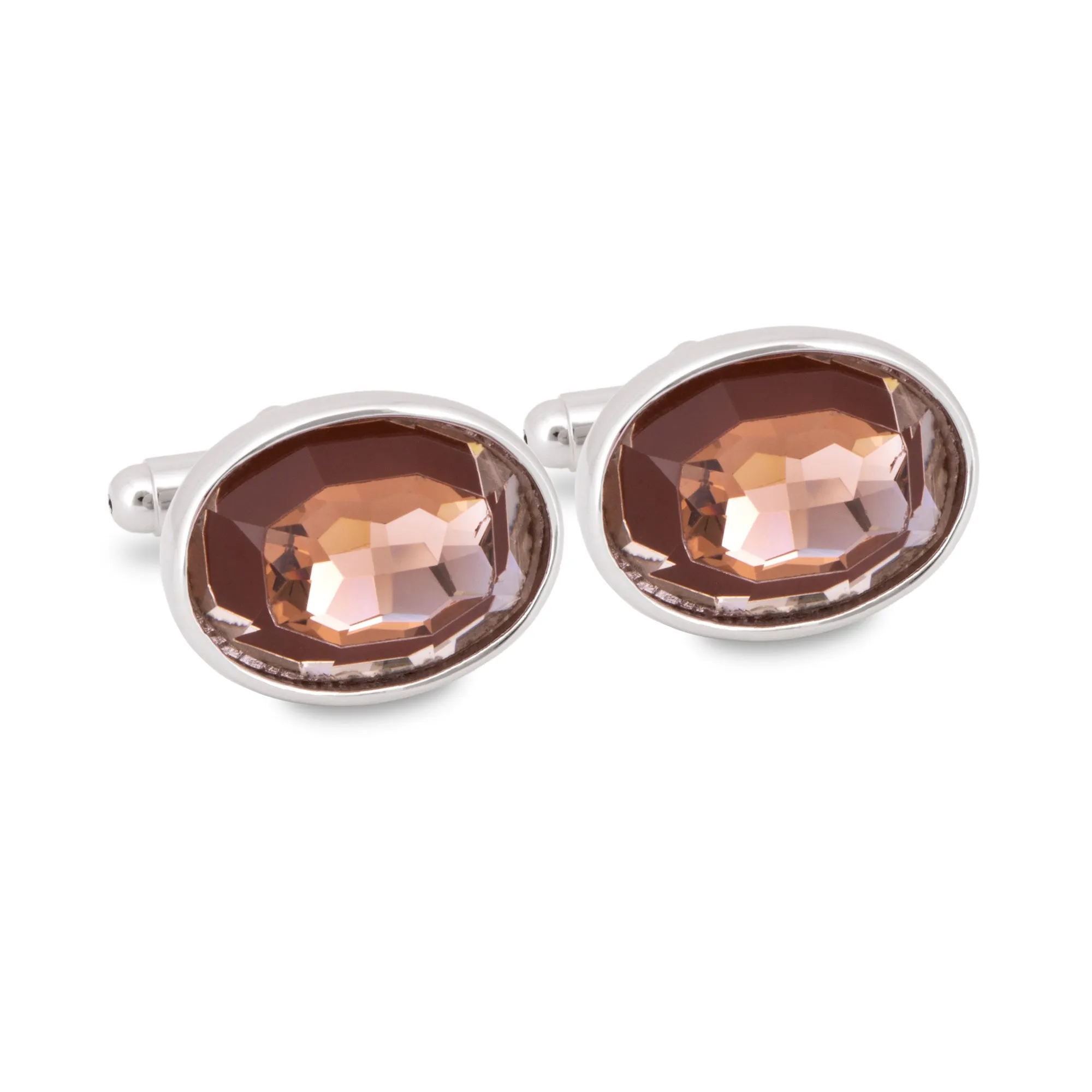Oval Pale Orange Bezel  Cufflinks (Online Exclusive)
