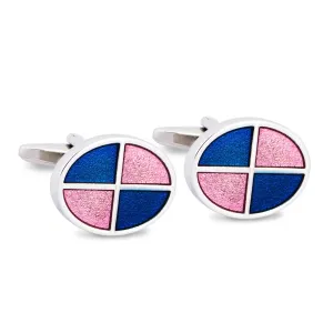 Oval Quadrant in Pink & Blue Cufflinks (Online Exclusive)