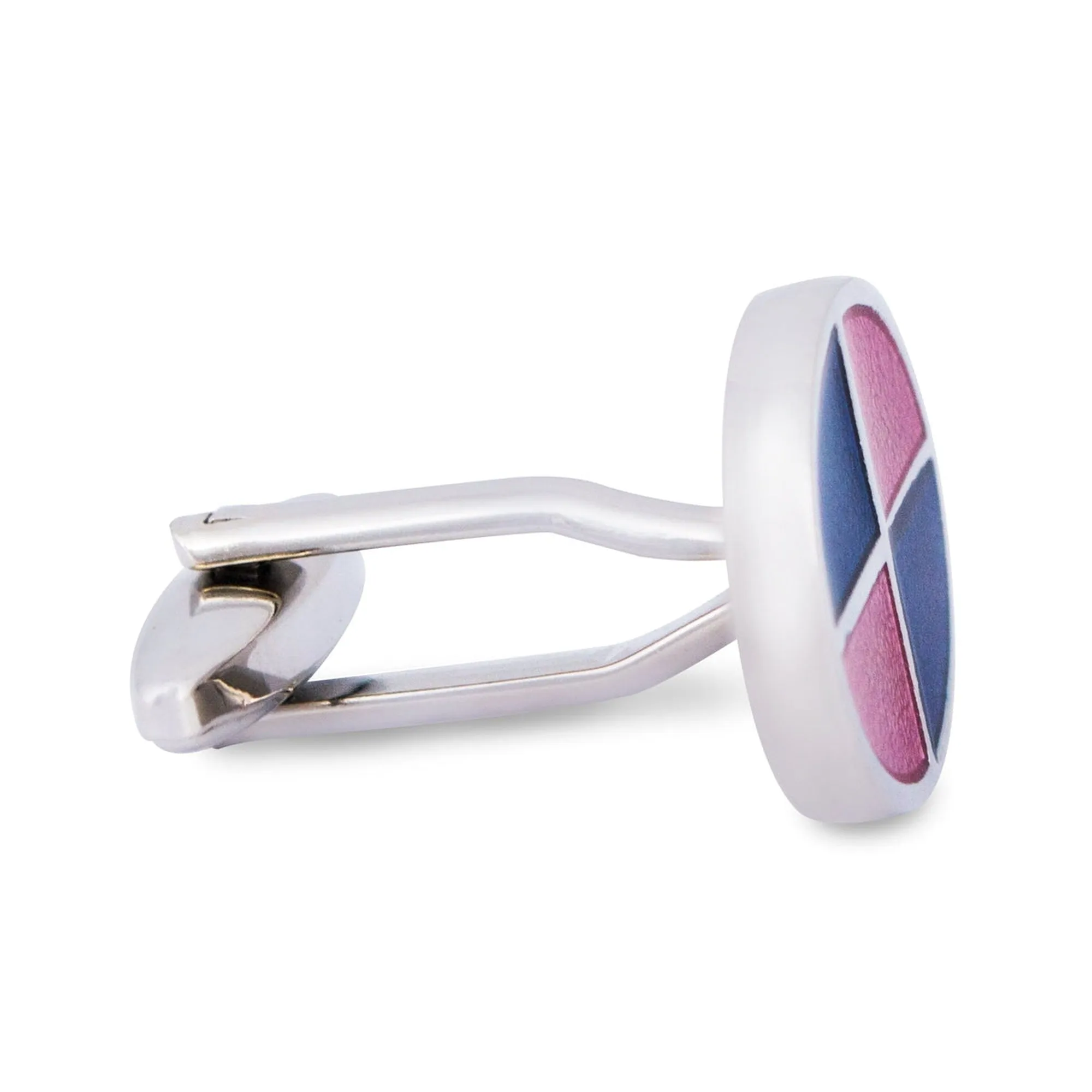 Oval Quadrant in Pink & Blue Cufflinks (Online Exclusive)