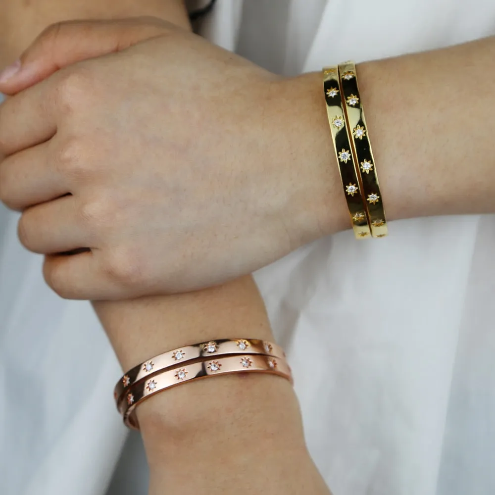 Pave Bangle Bezel Cuff