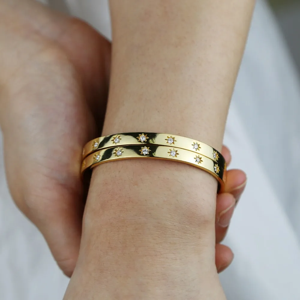 Pave Bangle Bezel Cuff