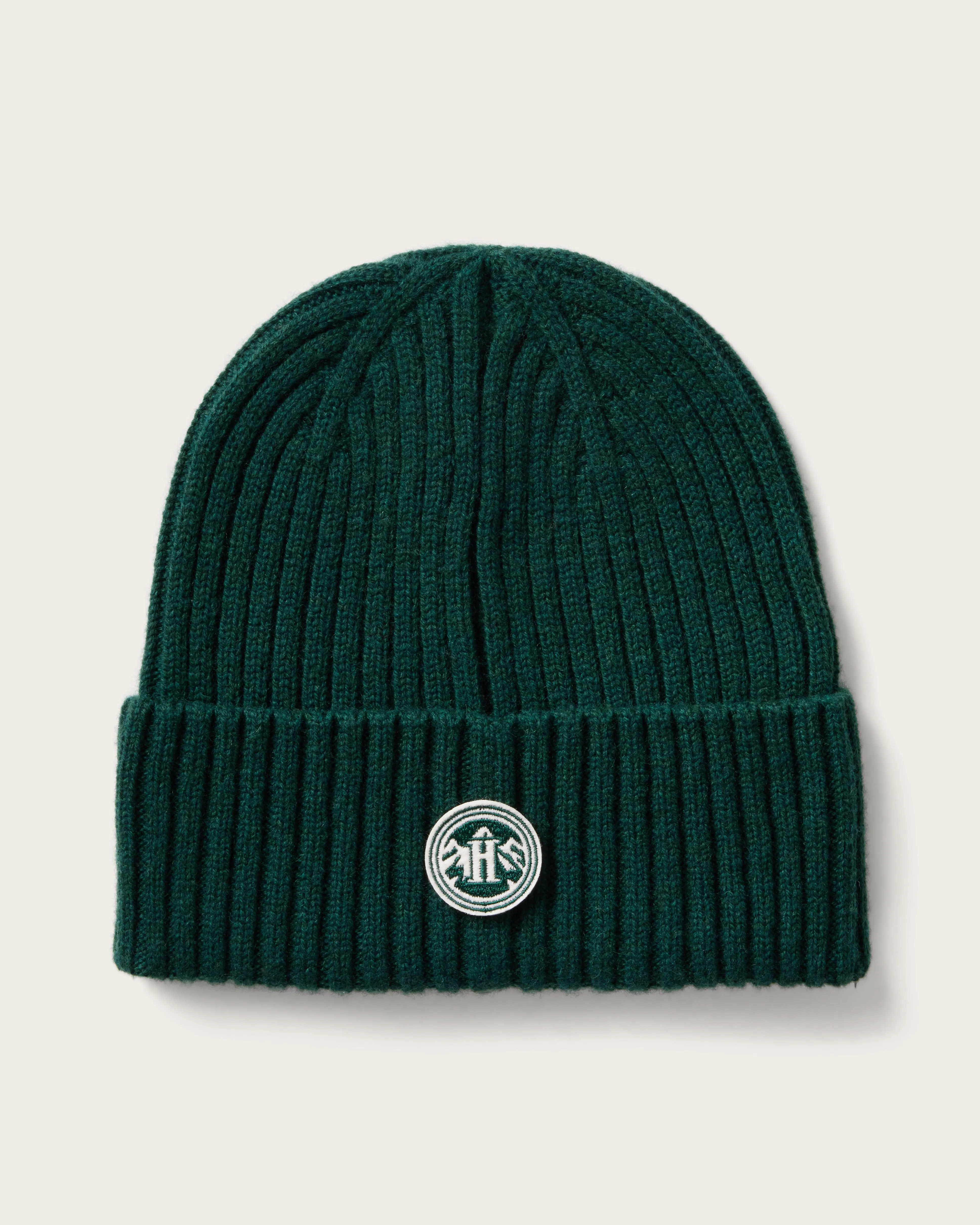 Peak Cashmere Beanie in Forest Green