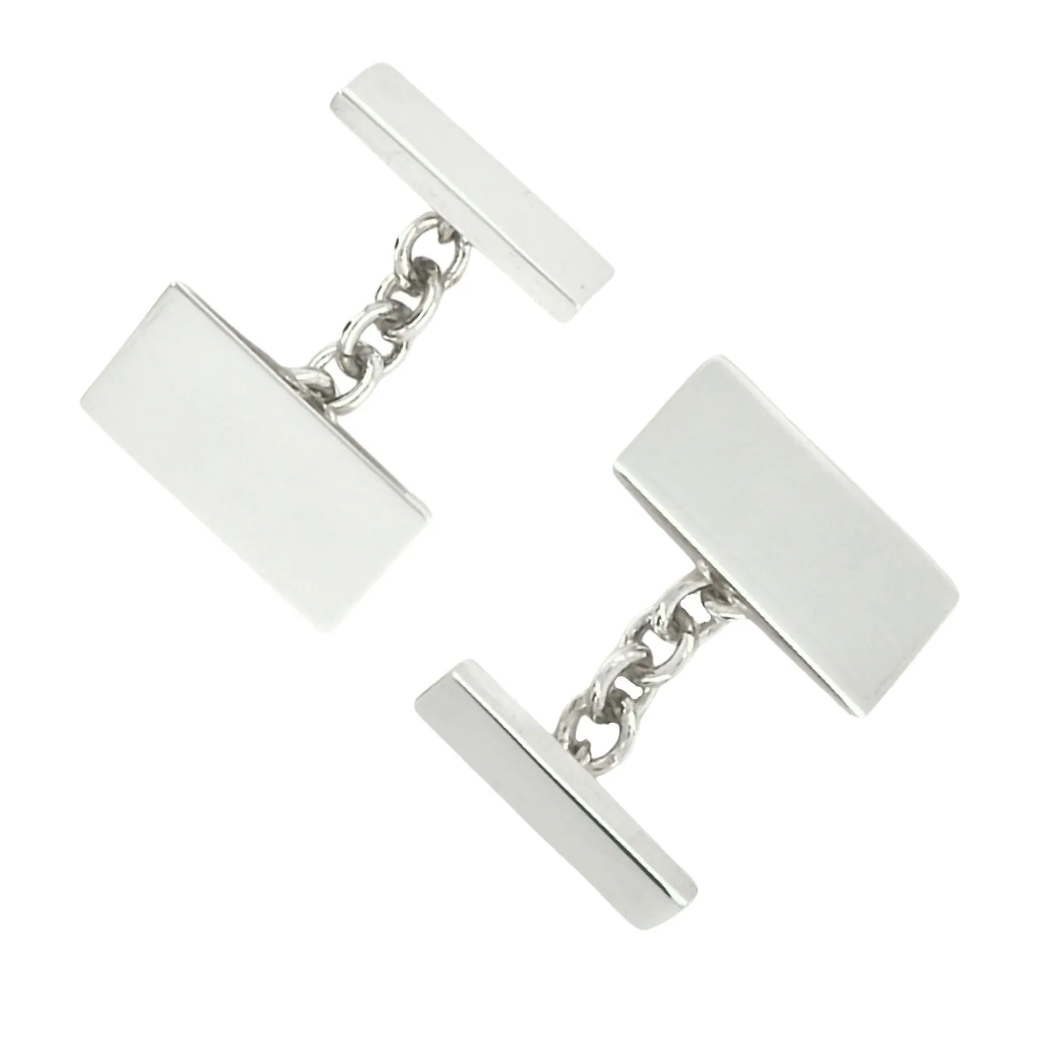 Personalised Rectangle Cufflinks Sterling Silver