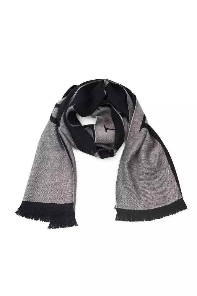 Philipp Plein Gray Wool Mens Scarf