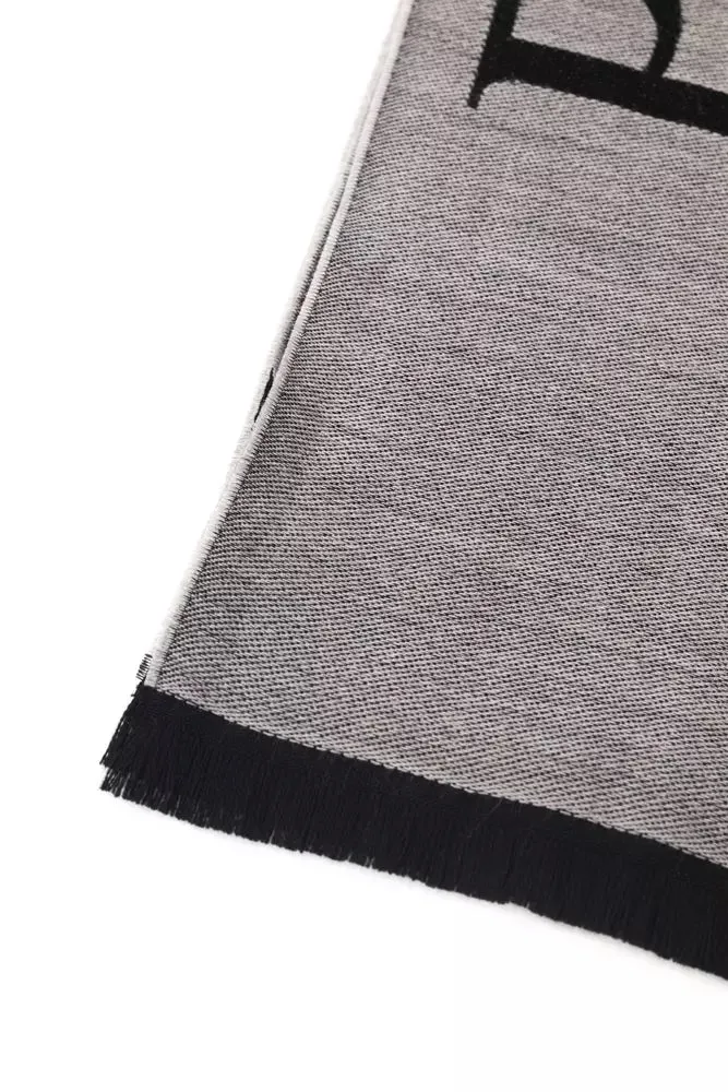 Philipp Plein Gray Wool Mens Scarf