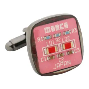 Pink Circuit Cufflinks