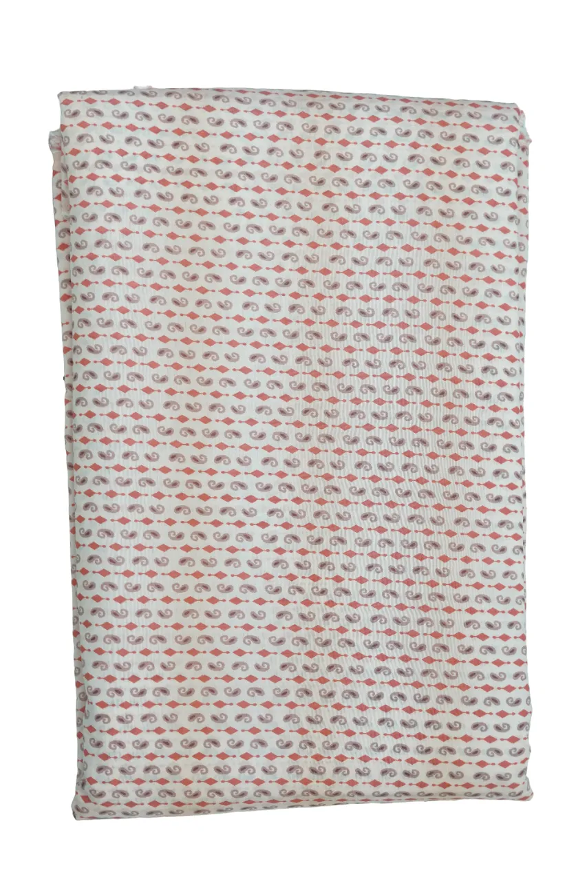 Precuts of Multicolor Paisley Printed Muslin Silk Fabric