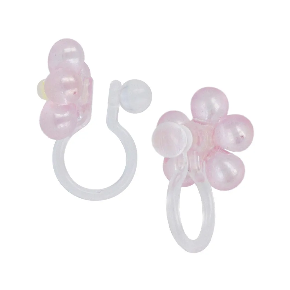 Puffy Pastel Flower Invisible Clip Ons