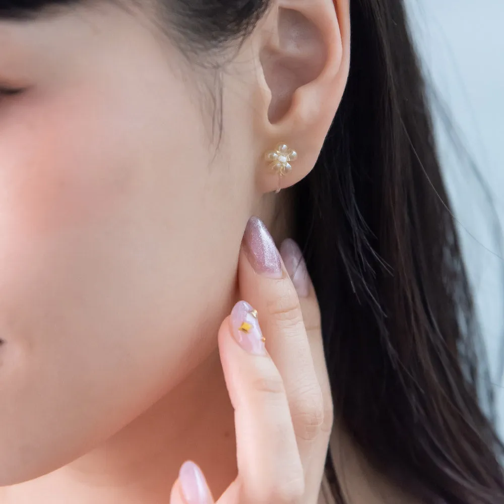 Puffy Pastel Flower Invisible Clip Ons