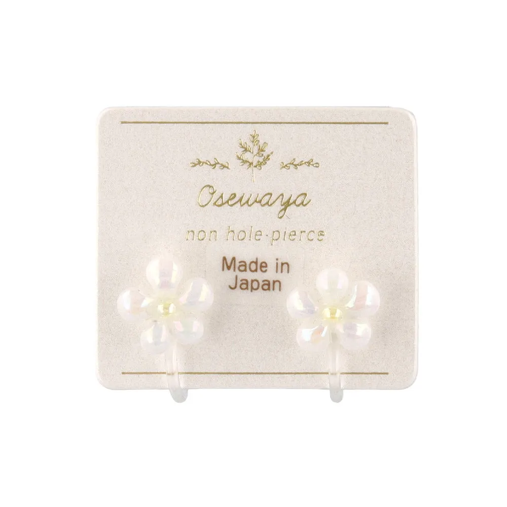 Puffy Pastel Flower Invisible Clip Ons
