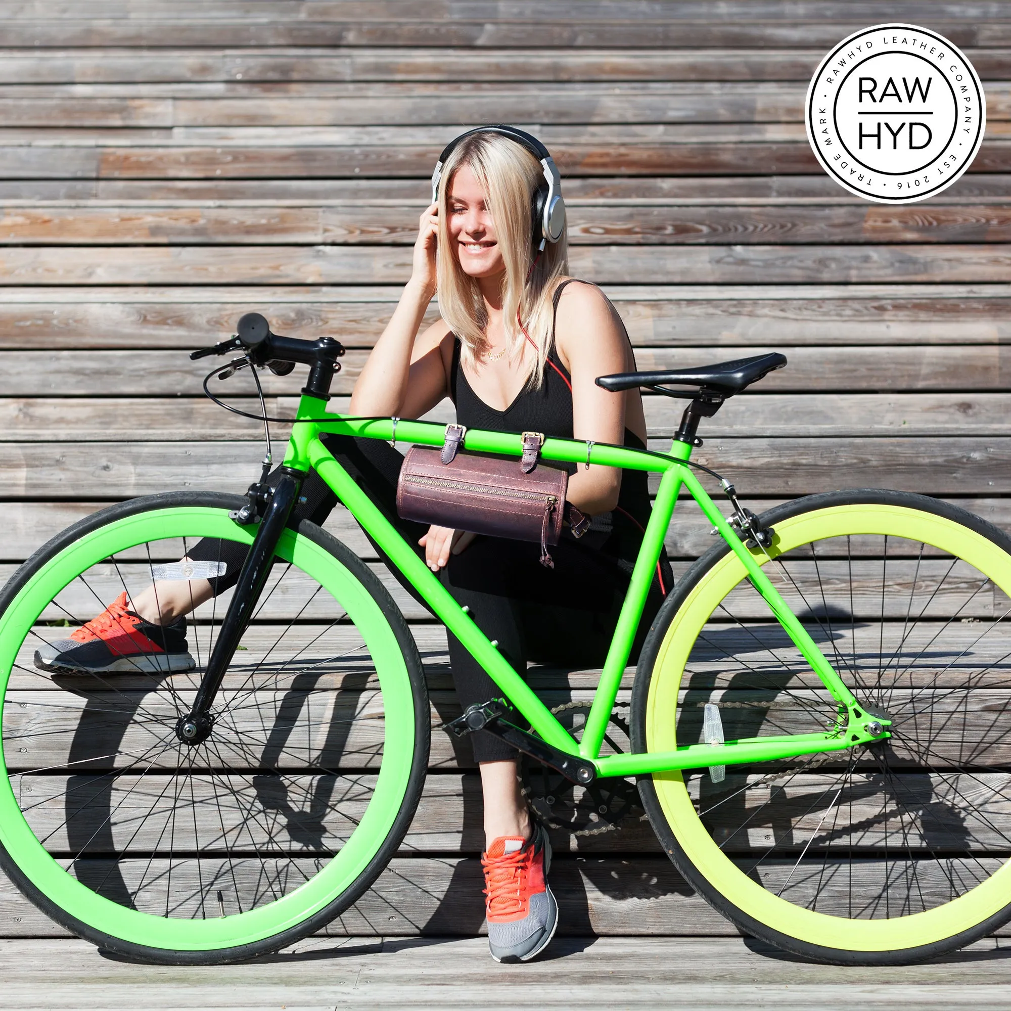 RAWHYD - Leather Bike Handlebar Bag for Bicycles