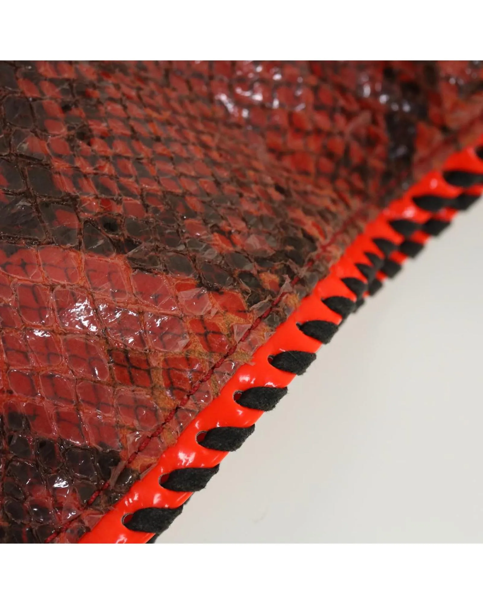 Red Leather Snake Chain Shoulder Bag
