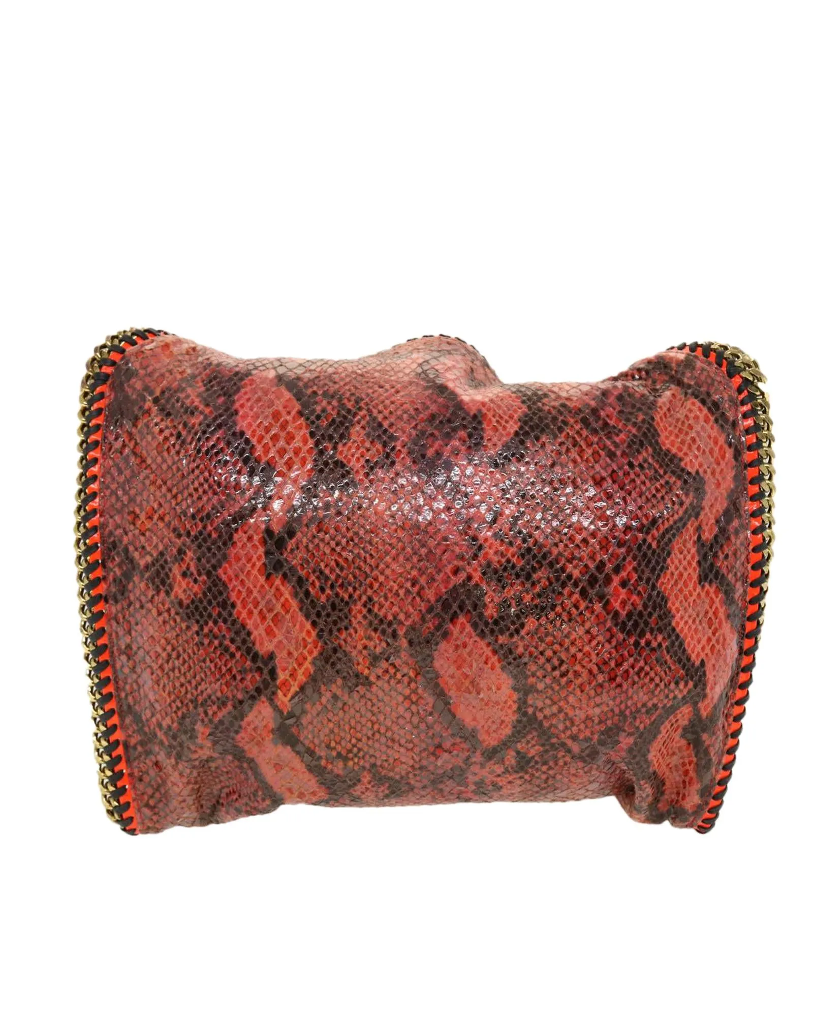 Red Leather Snake Chain Shoulder Bag