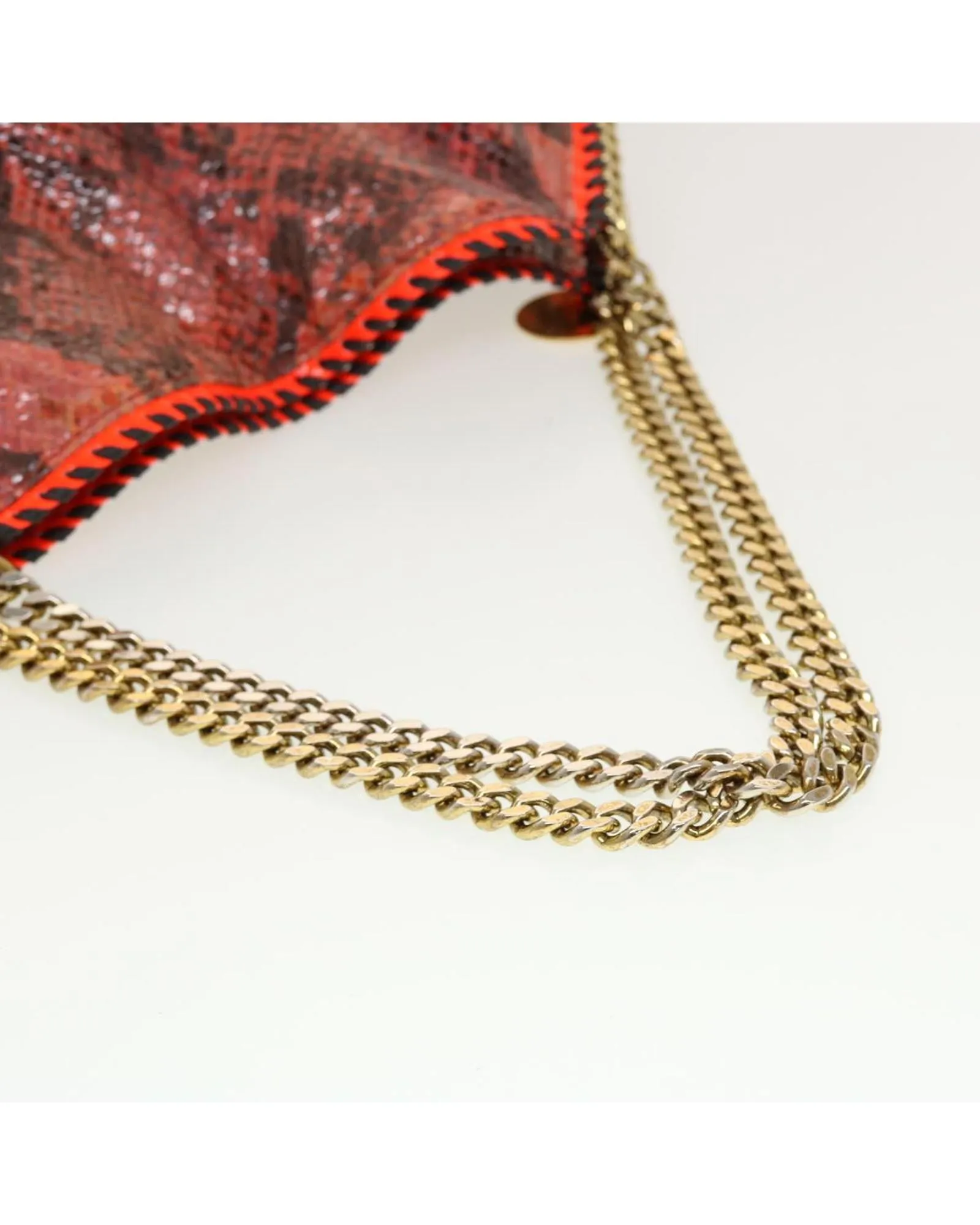 Red Leather Snake Chain Shoulder Bag