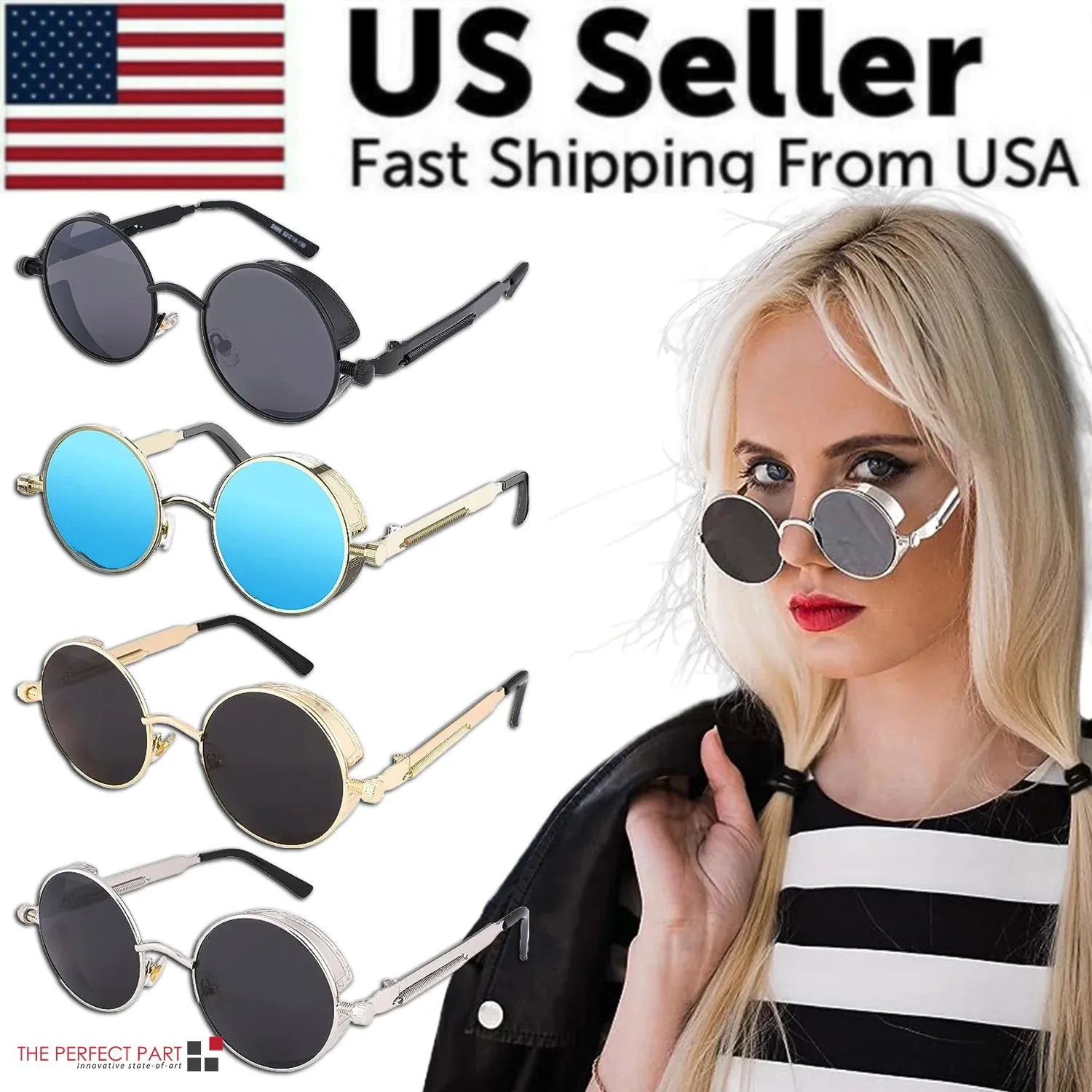 Retro Round Polarized Sunglasses