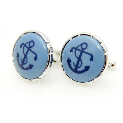Royal Copenhagen Anchor Light Blue Cufflinks