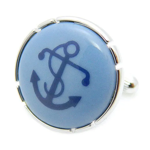 Royal Copenhagen Anchor Light Blue Cufflinks