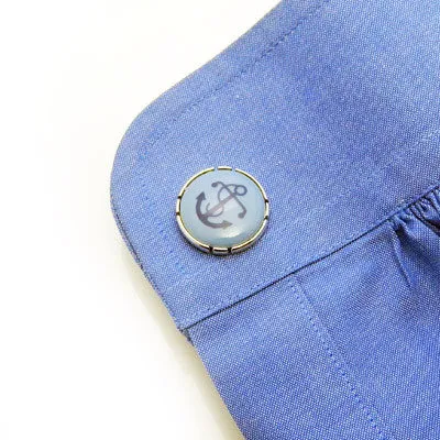 Royal Copenhagen Anchor Light Blue Cufflinks