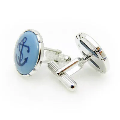 Royal Copenhagen Anchor Light Blue Cufflinks