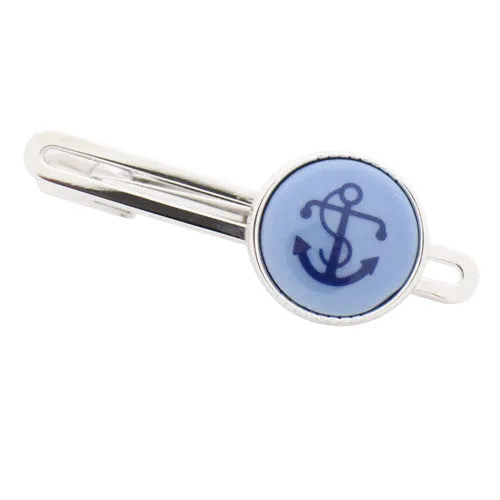 Royal Copenhagen Anchor Light Blue Tie Clips
